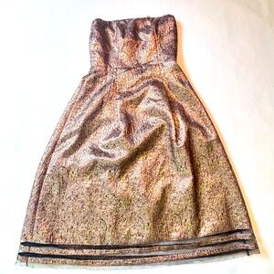 Noir Sachin And Babi Dress Gold Jacquard Size 8 Wedding, Party